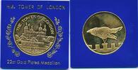 Großbritannien Medaille Hm. Tower of London, 22ct Gold Plated Medallion -