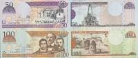 Dominikanische Republik 50, 100 Pesos 2003 Banknote I 11.26 £ Tax included +  5.20 £ shipping