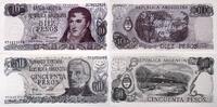 Argentinien 10, 50 Pesos Banknote -