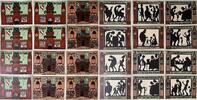 Deutschland, Deutsches Reich 6 x 50, 6 x 75 Pfennig 12 x Notgeldschein, Notgeld der Stadt Glauchau, Sachsen -
