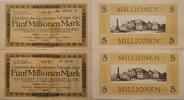 Deutschland, Deutsches Reich 2* 5 Millionen Mark Großnotgeld, Opladen, Solingen, Serie C, 2 Stück lot, Nordrhein-Westfalen -