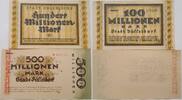 Deutschland, Deutsches Reich 100 Millionen, 500 Millionen Mark Grossnotgeld, Düsseldorf, Nordrhein-Westfalen, Stadt, Reihe I, 2 Stück lot -
