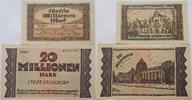 Deutschland, Deutsches Reich 20, 50 Millionen Mark Grossnotgeld, Düsseldorf, Nordrhein-Westfalen, Stadt, Landkreis, 2 Stück lot -