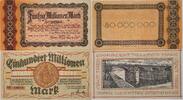 Deutschland, Deutsches Reich 50, 100 Millionen Mark Großnotgeld, Stadt Trier, Provinz Birkenfeld, Rheinland-Pfalz, 2 Stück lot -