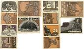 Deutschland, Deutsches Reich 2 x 10, 2 x 25, 2 x 50 Pfennig 6 x Notgeldschein, Reutergeld, Stavenhagen, Malchow, Mecklenburg -