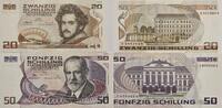 Österreich 20, 50 Schilling Banknoten 2 Stück -