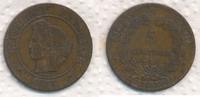 Frankreich 5 Centimes Cereskopf, Prägung A Paris Cérès III REPUBLIC -