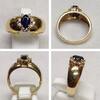 Eleganter Ring 585er Gold mit Brillanten Saphir Goldring Saphirring 0,16 Ct -