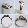 Moderner Ring 333er Gold mit Farbstein Goldring 56 (17,8 mm Ø) -