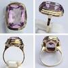 8 Karat Ring 333 er Gold mit Amethyst Edelsteine Goldring Gold 55 (17,5 mm Ø) -