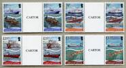 Briefmarken Falklandinseln 2017 Fischerei Fische Tintenfisch Schiffe 1345-1348 Stegpaare MNH  1345-1348 