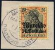 Briefmarken 1912 DP Marokko Michel 50 ° Marrakesch 1/2/12 Type 3 Luxus Briefstück / 96