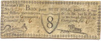 Frankreich - Paris, 8 Sols Geldschein Assignate -