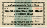 Baden, 200 Tsd. Mark Zell i. W. - Stadtgemeinde, -