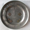 Gent, Stadt - Belgien, 2x 50 Cent(iemen), 2x 1 Frank, 2x 2 Frank Zinnteller mit 6 Kriegsnotmünzen, -