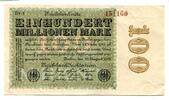 Weimarer Republik, 100 Mio. Mark 22.8.1923 vz 3.90 £  +  17.34 £ shipping