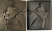 Buderus-Eisenguß, Gußrelief v. Heinrich Moshage, (1896-1968) Lautenspielerin -
