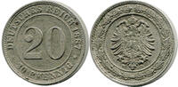 Deutsches Reich: Kaiserreich, 20 Pfennig 1887 D, vz- 20.81 £  +  17.34 £ shipping
