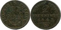 Preußen, 2 Pfenninge 1849 A, Friedrich Wilhelm IV., 1840-1861, korrod., ss 2.60 £  +  17.34 £ shipping