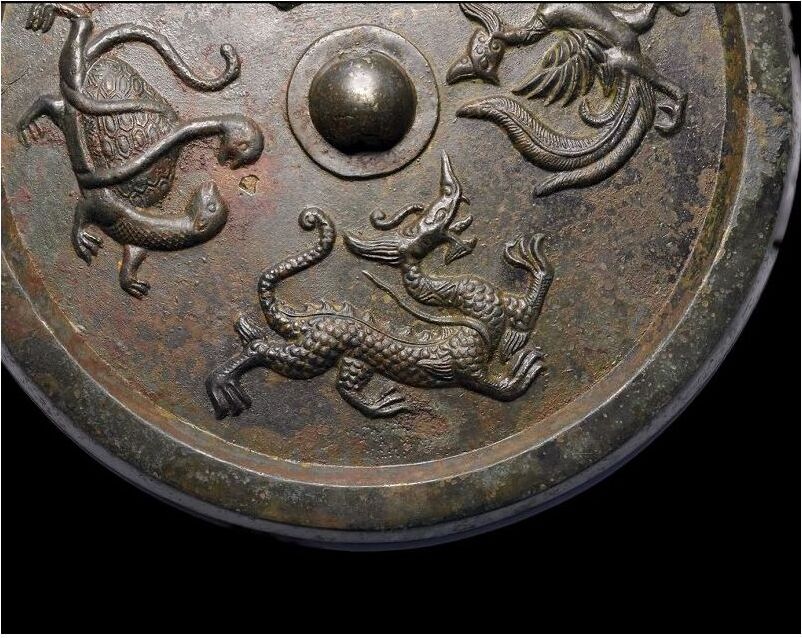 Asian Art Bronze Exquisite Silvered Mirror Chinese Tang Dynasty