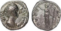 Ancient coins Roman Imperial silver denarius of Faustina I, VF -