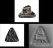 Ancient art Rare Triangular serpentine stamp seal w handle, 2nd. mill. BC -