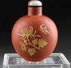 Asian art Superb inscribed Antique Chinese Yixing snuff bottle, dating c. 1880 -