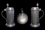 Medieval & later artifacts Large 18th. cent. German Guild pewter Tankard w Lions - dated 1776! -
