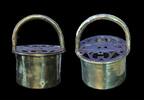 Medieval & later artifacts Rare early European brass and iron fish container w handle, 1710-1740 -