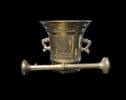 Medieval & later artifacts Huge brass apothecary mortar with dolphin handles, c. 1690 -
