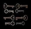 Medieval & later artifacts Interesting lot of 4 rare miniature Gothic chest keys, 15th.-18th. c -