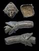 Ancient art Interesting Roman bronze zoomorphic finial and bronze head -