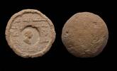 Ancient art Interesting inscribed terracotta disc seal, Gandhara, c. 4th.-6th. c -