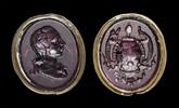 Medieval & later artifacts Choice antique European intaglio gem w coat of arms, c. 1750 -
