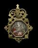 Medieval & later artifacts Devotional gold pendant w miniature painting of a saint, 17th.c. -
