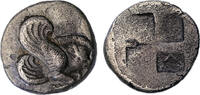 Ancient coins Greek coins: Choice Ionia, Klazomenai silver AR diobol, 5th. cent. BC - Good VF -