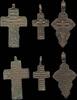 Medieval & later artifacts Three Early Orthodox Christian bronze cross pendants, 16th.-18th. cent -