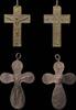 Medieval & later artifacts Attractive pair of 17th.-18th. cent. European bronze cross pendants! -