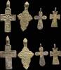 Medieval & later artifacts Four Early Orthodox Christian bronze cross pendants, 17th.-18th. c (4) -