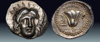 Ancient coins Greek coins: Attractive Rhodes silver AR tetradrachm, choice EF -
