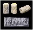 Ancient art White hard stone cylinder seal Mesopotamian, Early Dynastic II/III -