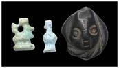 Ancient art Two Egyptian Late period faience amulets and one Mesopotamian? -