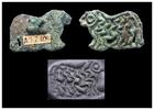 Ancient art Fine Baktrian figural bronze seal of animal, 2nd. mill. BC -