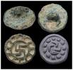 Ancient art Rare large Baktrian bronze stamp seal w Swastika 3rd.-2nd. mill. BC. -
