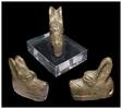 Ancient art Massive Pre-Columbian Olmec jadeite stone amulet of a dogs head -