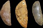 Ancient art Fine set of three Danish Neolithic silex sicles, 3rd. millenium BC -