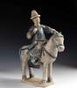 Asian art Ming Dynasty tomb pottery officer Horseman w TL test! -