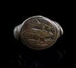 Ancient art Attractive Byzantine bronze seal ring w. angels, c. 6th.-8th. cent. AD -