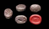 Ancient art Nice purple stone scaraboid stamp seal, Mesopotamia 2nd. mill. BC -