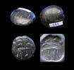 Ancient art Large gable seal in black stone, Mesopotamian, 4th. mill. BC -